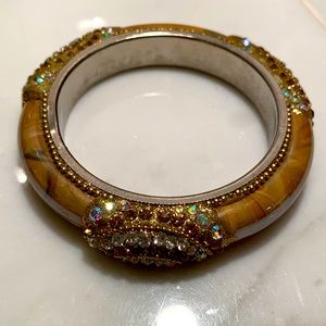 Rhinestone and ceramic bracelet